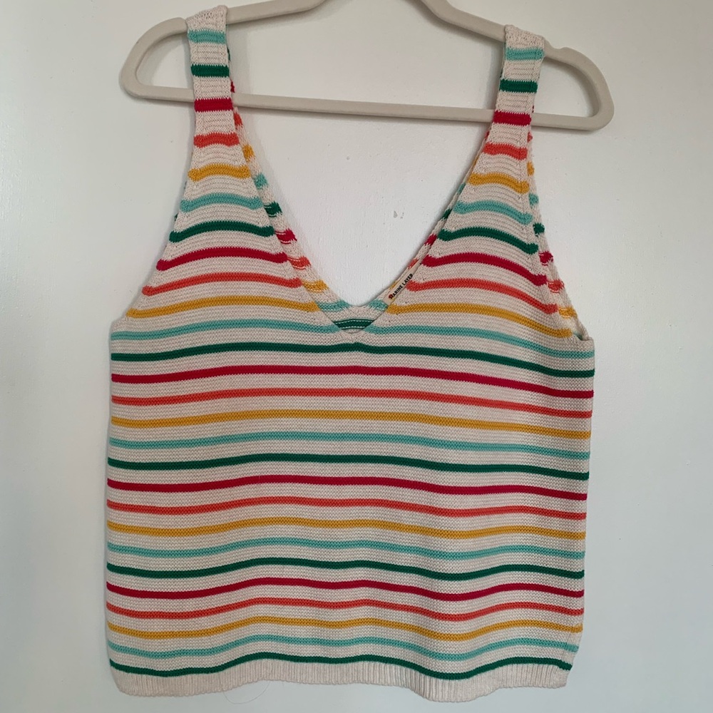 Marine Layer Finley Sweater Rainbow Striped Tank Top